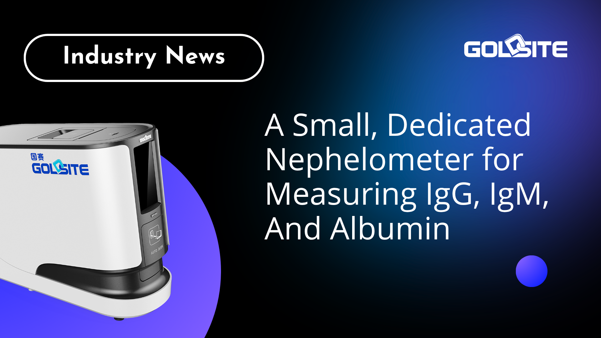 Um nefelômetro pequeno e dedicado para medir IgG, IgM e albumina